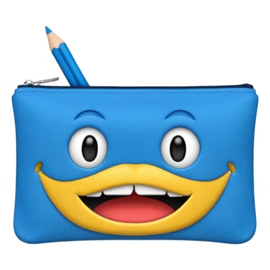 Pencil pouch with zipper mouth sticker