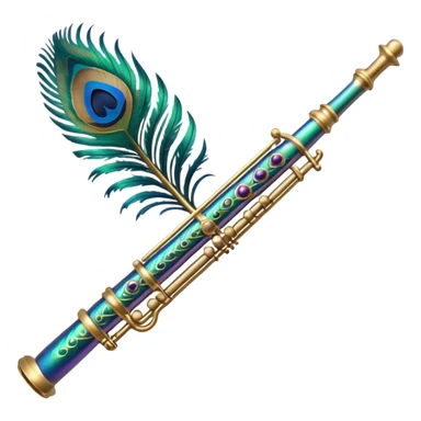 Peacock feather flute sticker