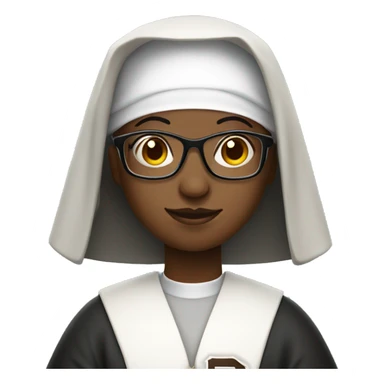 african nun with glasses and cross playing baseball sticker