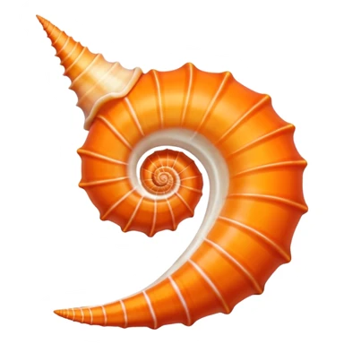 Vibrant orange and white conche sea shell sticker