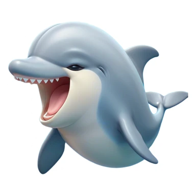 Cinematic Cute Yawning Dolphin Portrait Emoji, Head tilted slightly with a dramatic, wide-open yawn, showcasing a sleek, streamlined body with softly curved contours and drowsy, half-closed eyes, Simplified yet irresistibly adorable features, highly detailed, glowing with a soft, cozy oceanic glow, high shine, relaxed yet expressive, stylized with a dash of whimsical aquatic charm, soft glowing outline, capturing the essence of a drowsy yet affectionate dolphin that appears ready to stretch out and yawn its way out of the screen! sticker