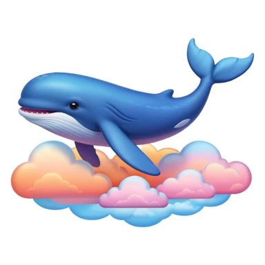 Sky Whale – Gigantic whale drifting among pastel sunset clouds. sticker