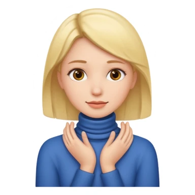 girl with her hands around her neck sticker