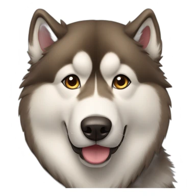 Brown Alaskin malamute sticker