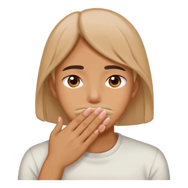 Blushing while covering mouth sticker