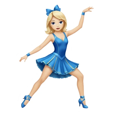 blue jazz style dance costume on blonde sticker