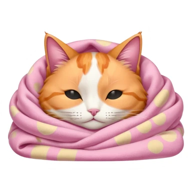 Calico Cat Sleeping Under A Pink Pastel Blanket  sticker