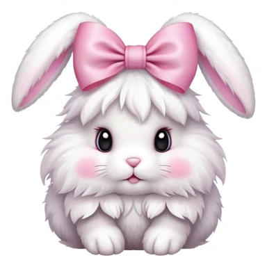 a bunny with pink ribbons sticker