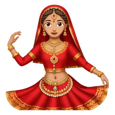 Ghunghroo kathak red and gold small  sticker