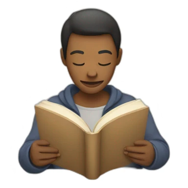 a person reading sticker