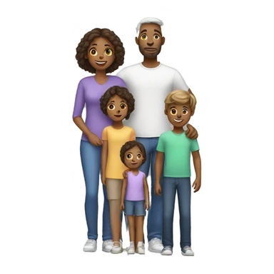 family white with three children sticker
