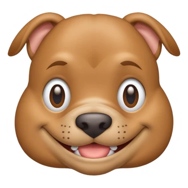 light brown pocket bully facing forwards, head and shoulders. smiling sticker
