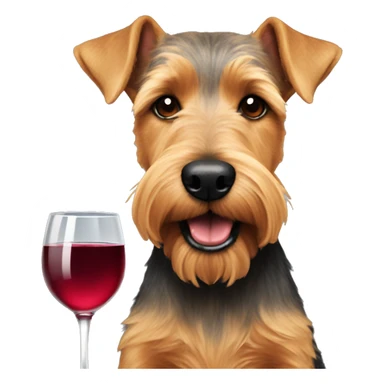 Welshterrier drinking wine sticker