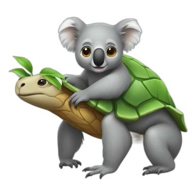 Un koala sur une tortue sticker
