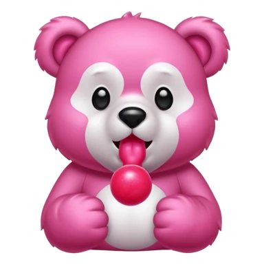 Gloomybear red bubblegum in mouth sticker