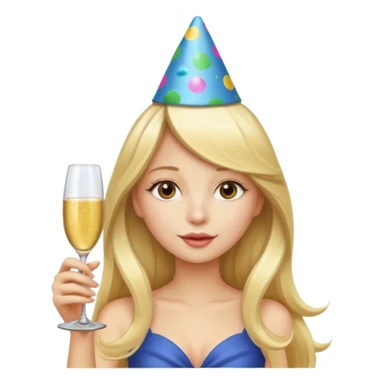 Party girl long blond hair sticker