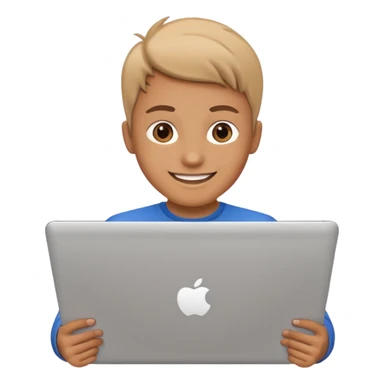 smiling person with a laptop or tools, joining a team, symbolizing active participation sticker