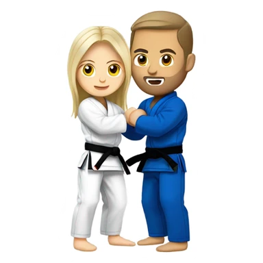 Blonde woman and brunette white man doing Jiu jitsu  sticker