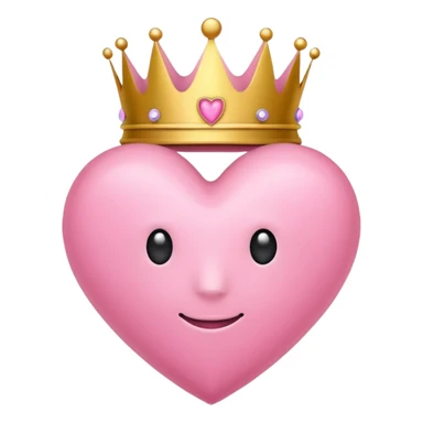 pink heart with a crown sticker