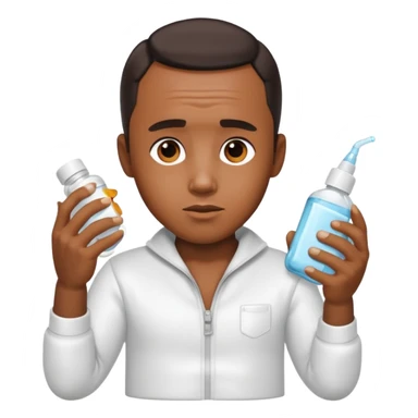 Make an emoji of Diddy with baby oil and white clothes sticker