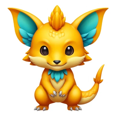 Exotic chibi Fakémon-creature sticker