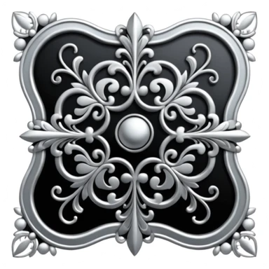 Black and silver filigree page corner, 3D, extremely detailed design sticker