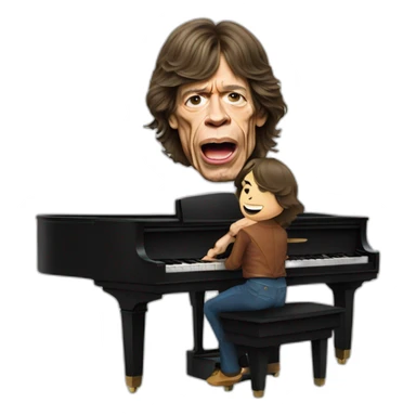 Mick jagger on a piano sticker