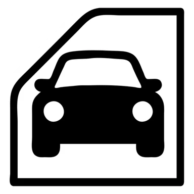 modern solid minimalistic icon of a car covered with a transparent film sticker