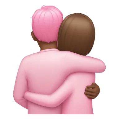 pink pastel guy and girl hugging each other back view sticker