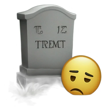 sad face next to a tombstone sticker