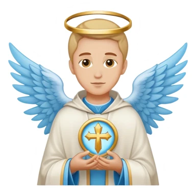 saint emblem light blue wings sticker