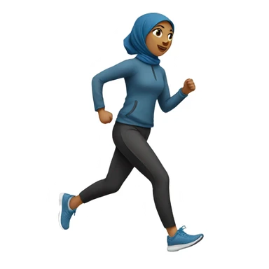 Muslim girl jogging  sticker