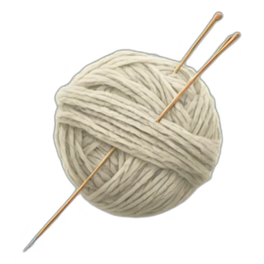Ball of yarn and needles sticker
