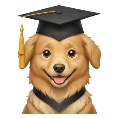 happy dog wearing a graduation cap sticker