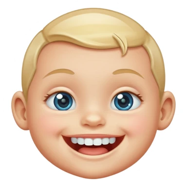 a smiling baby with teeth made of diamonds sticker