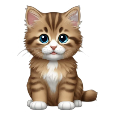Brown Siberian kitten sticker