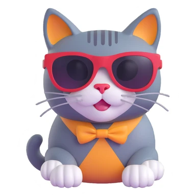 cat with big sunglasses, playful expression sticker