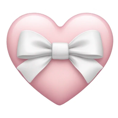 Pastel pink heart with white bow sticker