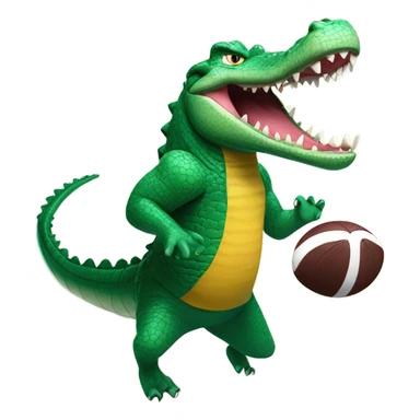 Football being caught by a crocodile in a dress sticker