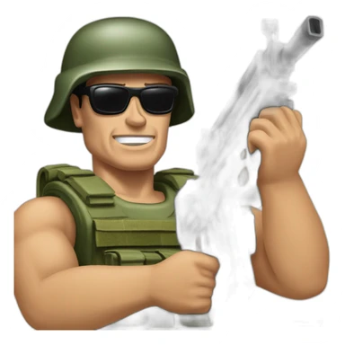 schwarzenegger commando machine gun sticker