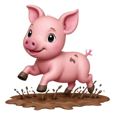 Baby Running Piglet – small pig dashing with tiny hooves lifted sticker
