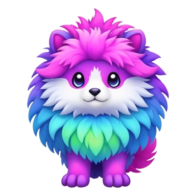 Neon-colored Cute Colorful Fionbri-creature (full body) by Falvie sticker