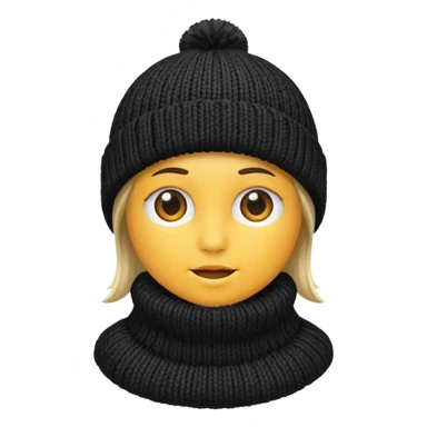 Winter Knit Hat black sticker