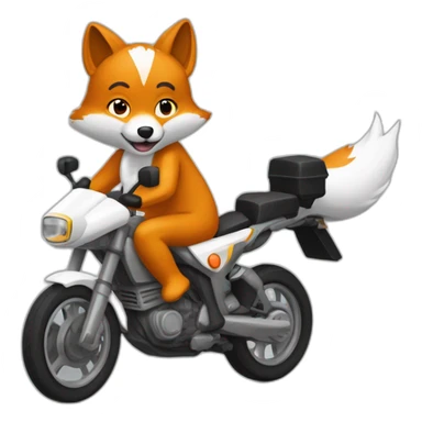 Un renard qui conduitune moto sticker