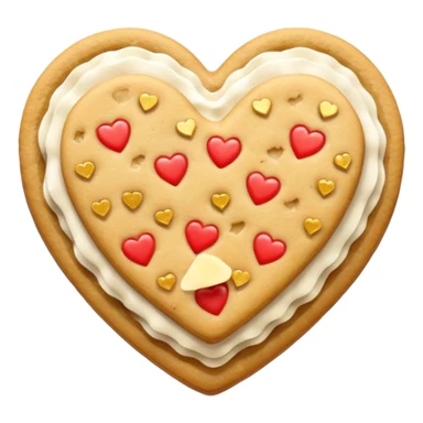 Heart cookie with chips with glitter sticker