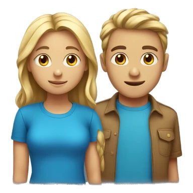 boy and girl with a blue tshirt sticker