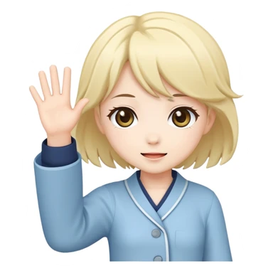 Make a chibi anime girl waving sticker