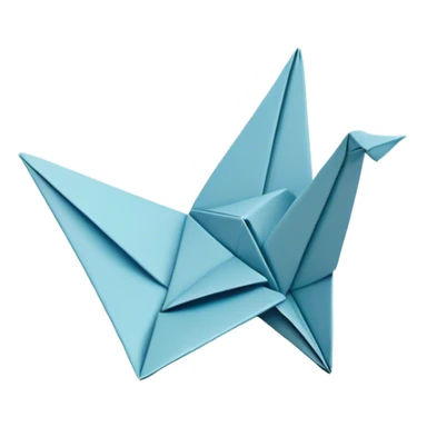 Cinematic Realistic depiction of an elegant origami creation, rendered with delicate paper textures and intricate folds, set on a minimalist background with soft, diffuse lighting that accentuates its artistic precision sticker