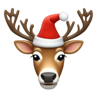 Reindeer with red hat sticker