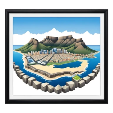 Table Mountain with Cape Town city below sticker